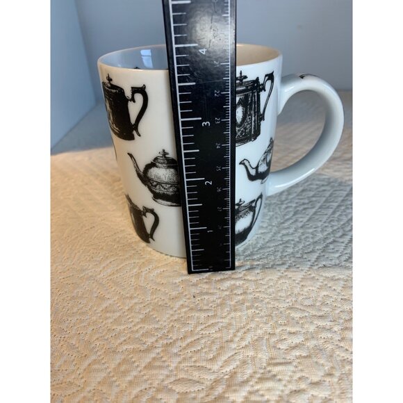 Black and White Teapot Coffee Mug by Antique Pewter Paul Cardew - Picture 7 of 11